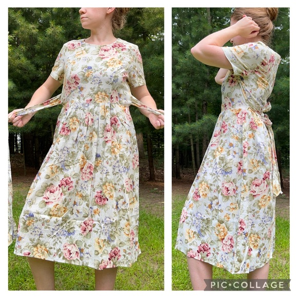 80s Floral Midi Dress - Picture 6 of 16